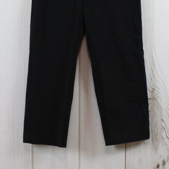 LL Bean Black Cotton Blend Regular Fit Cropped Dress Pants Size 6 Reg - Picture 4 of 9